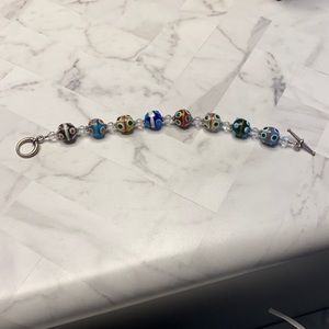 Cute glass art bead bracelet
